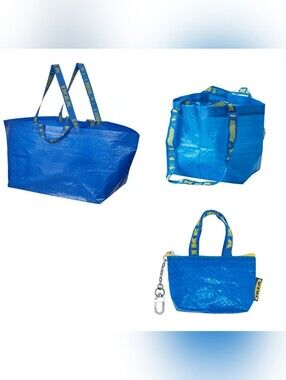 SET of 3 IKEA bags FRAKTA 10GALLON, BRATTBY, KEYCHAIN